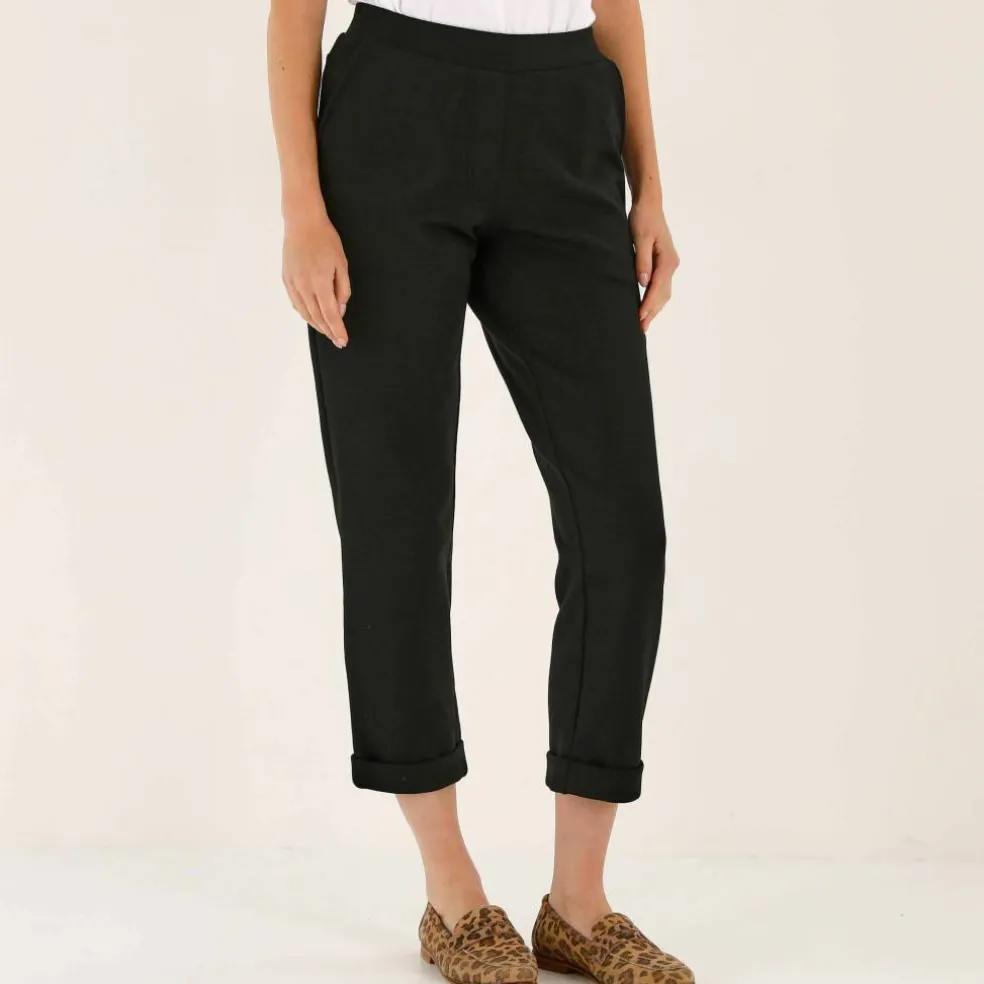Pantalon 7/8ème à revers, en maille confort