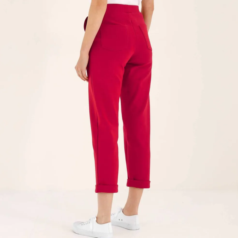 Pantalon 7/8ème à revers, en maille confort