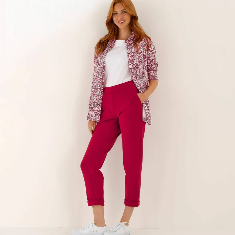 Pantalon 7/8ème à revers, en maille confort