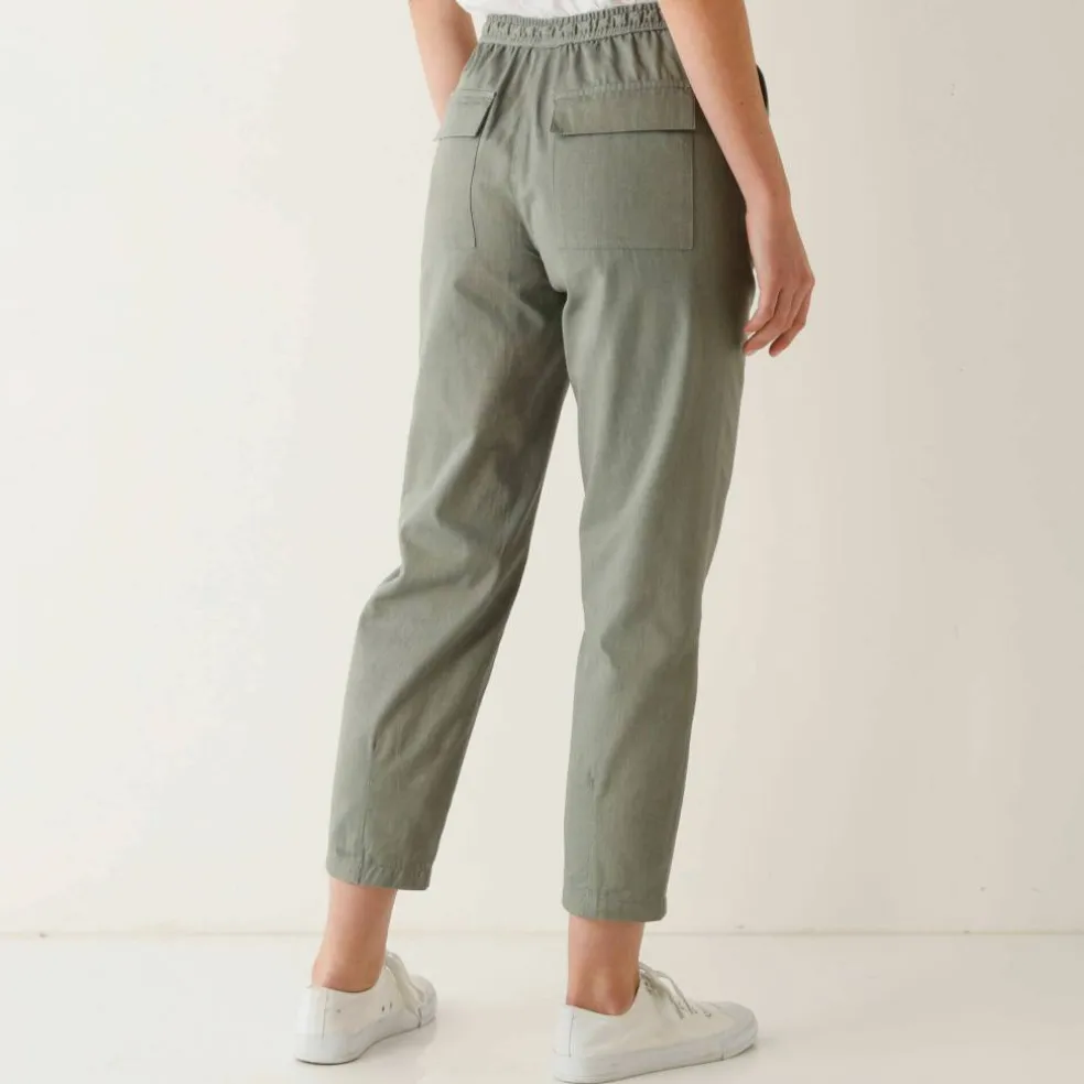 Pantalon mom 7/8ème uni, coton