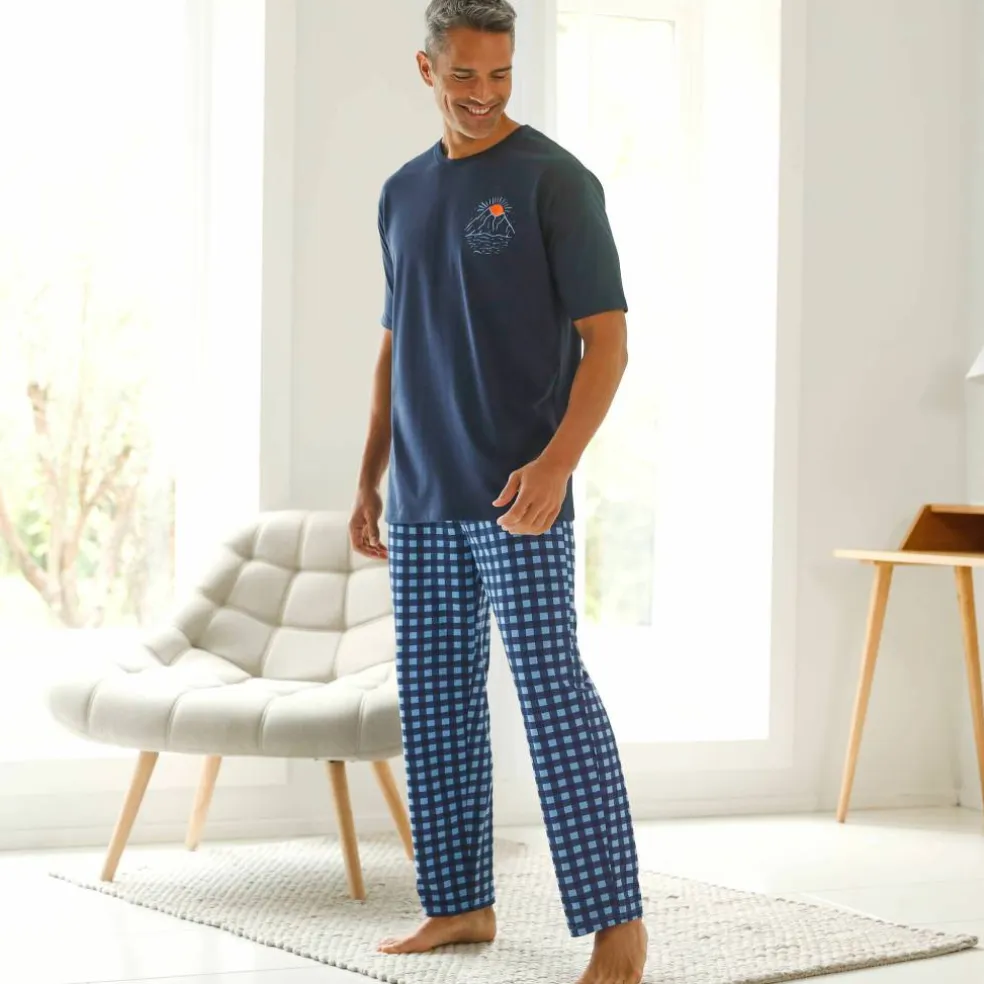 Pantalon pyjama coton carreaux