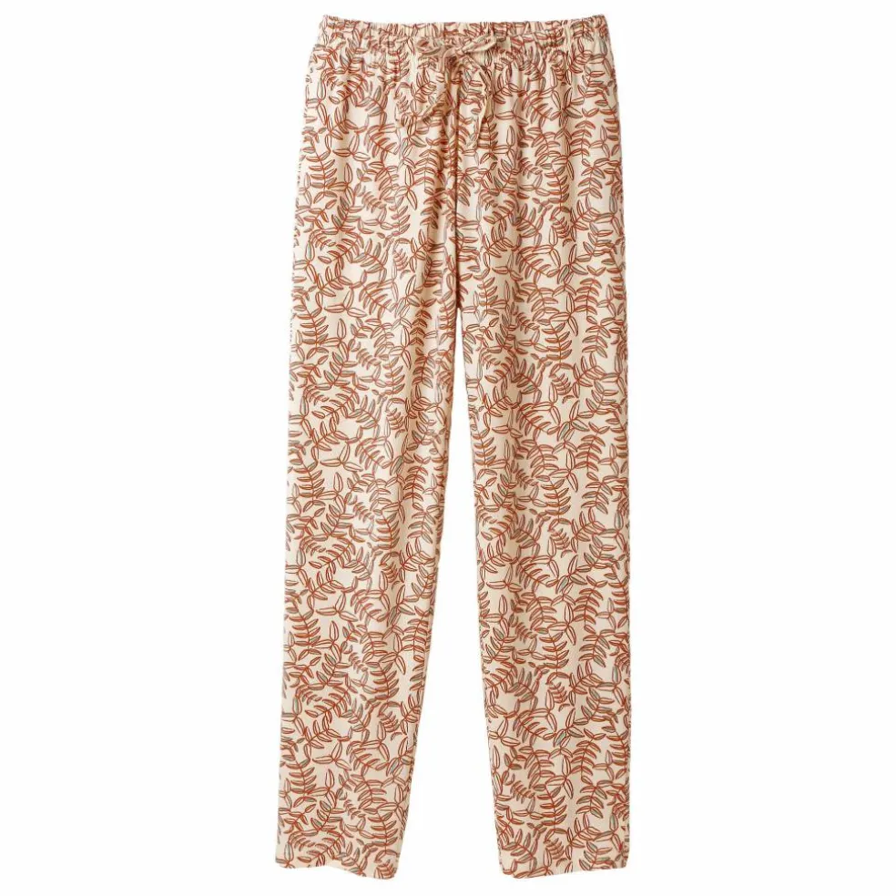 Pantalon pyjama coton imprimé "feuillage" avec lien à nouer