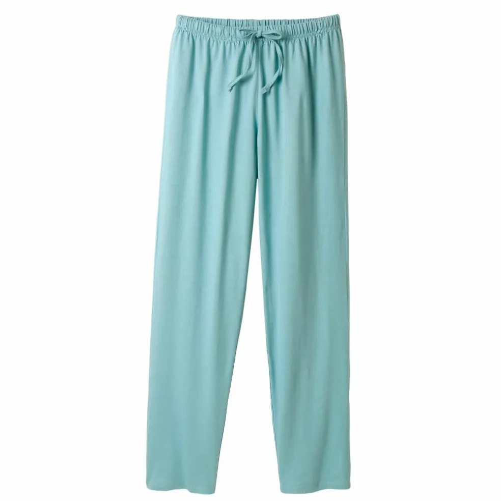 Pantalon pyjama coton uni avec lien à nouer