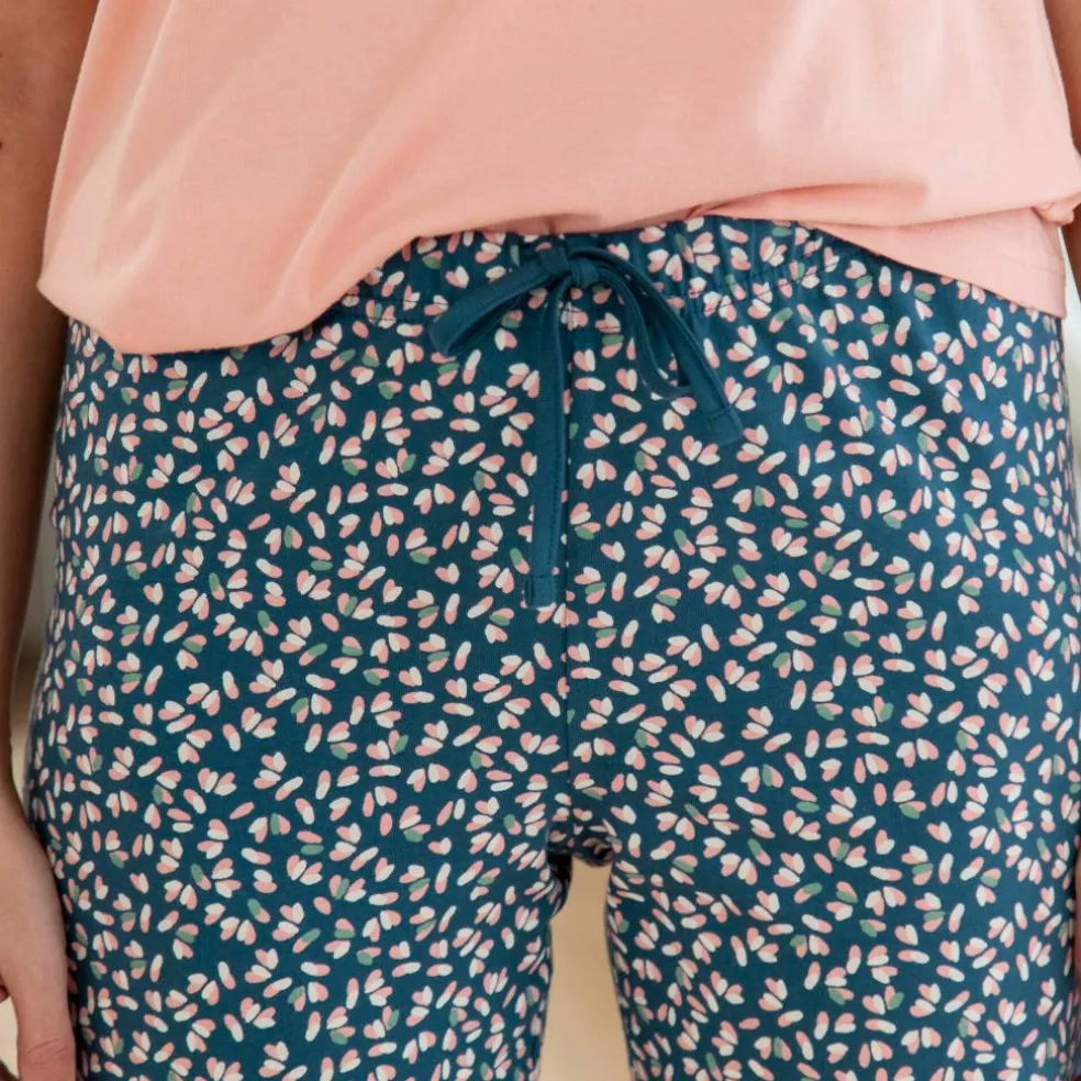 Pantalon pyjama imprimé minimaliste fleuri