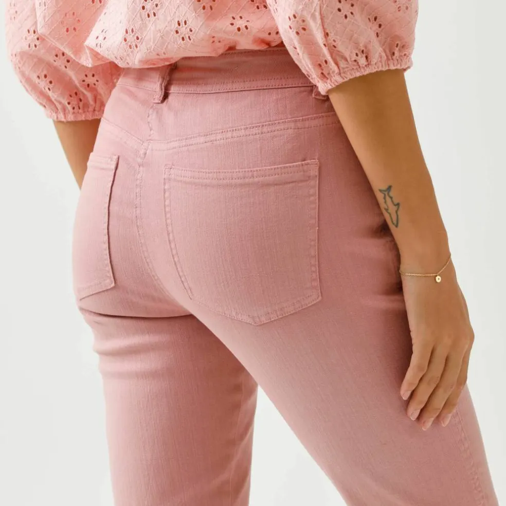 Pantalon slim, taille haute, moyenne stature