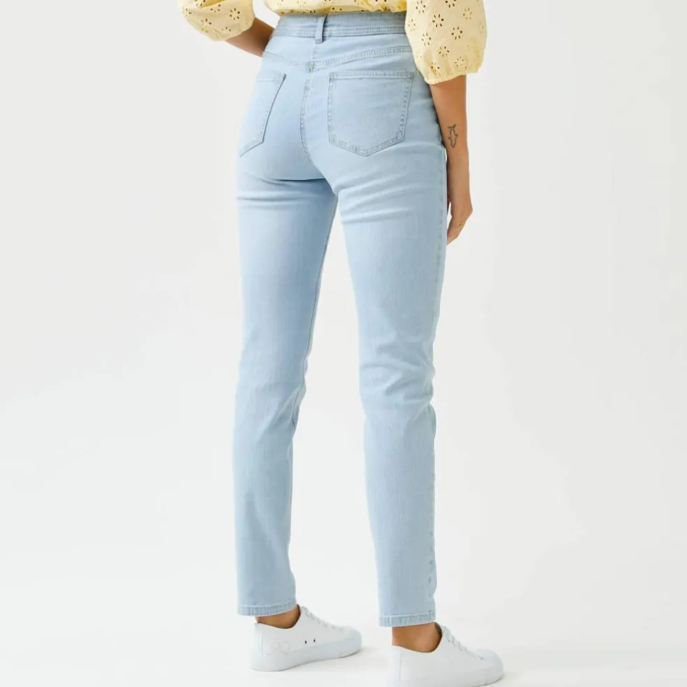 Pantalon slim, taille haute, moyenne stature