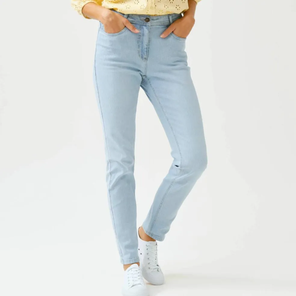 Pantalon slim, taille haute, moyenne stature