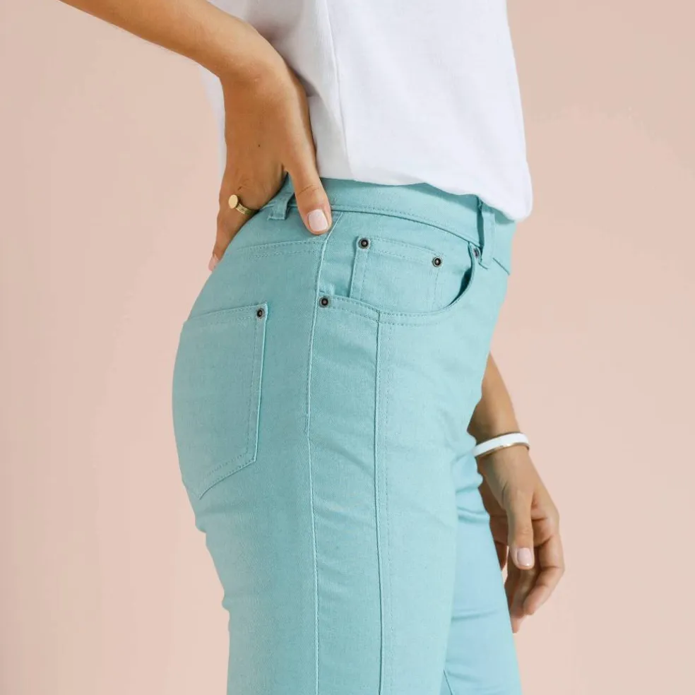 Pantalon stretch coutures affinantes