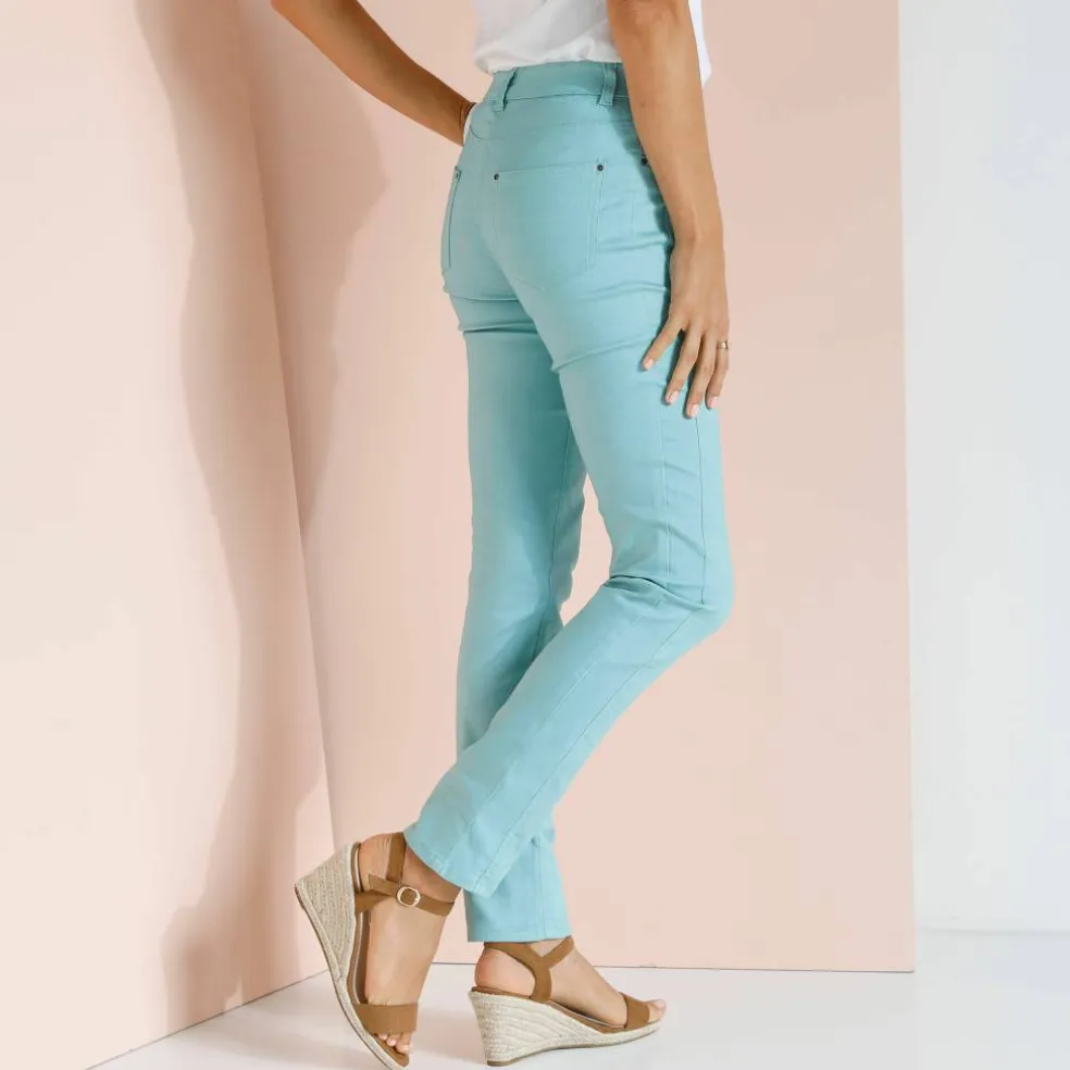 Pantalon stretch coutures affinantes