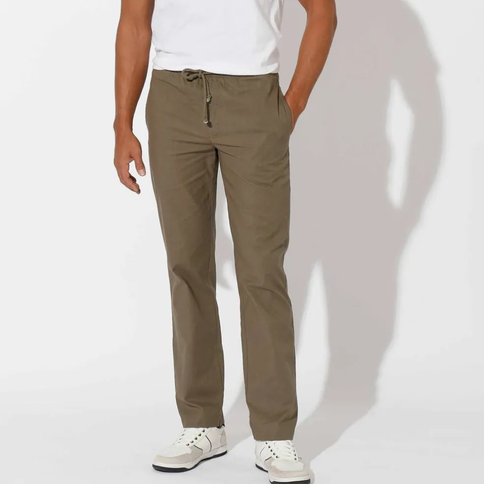 Pantalon toile ceinture élastiquée