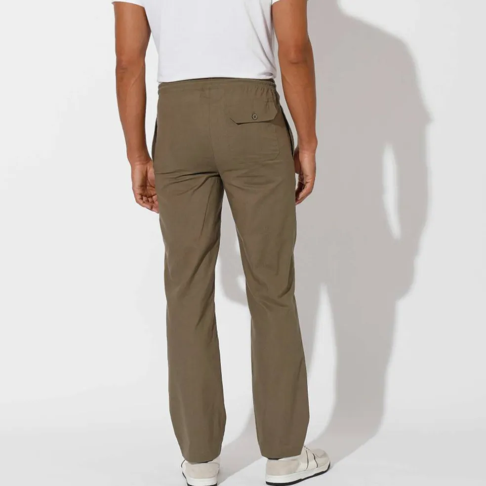 Pantalon toile ceinture élastiquée
