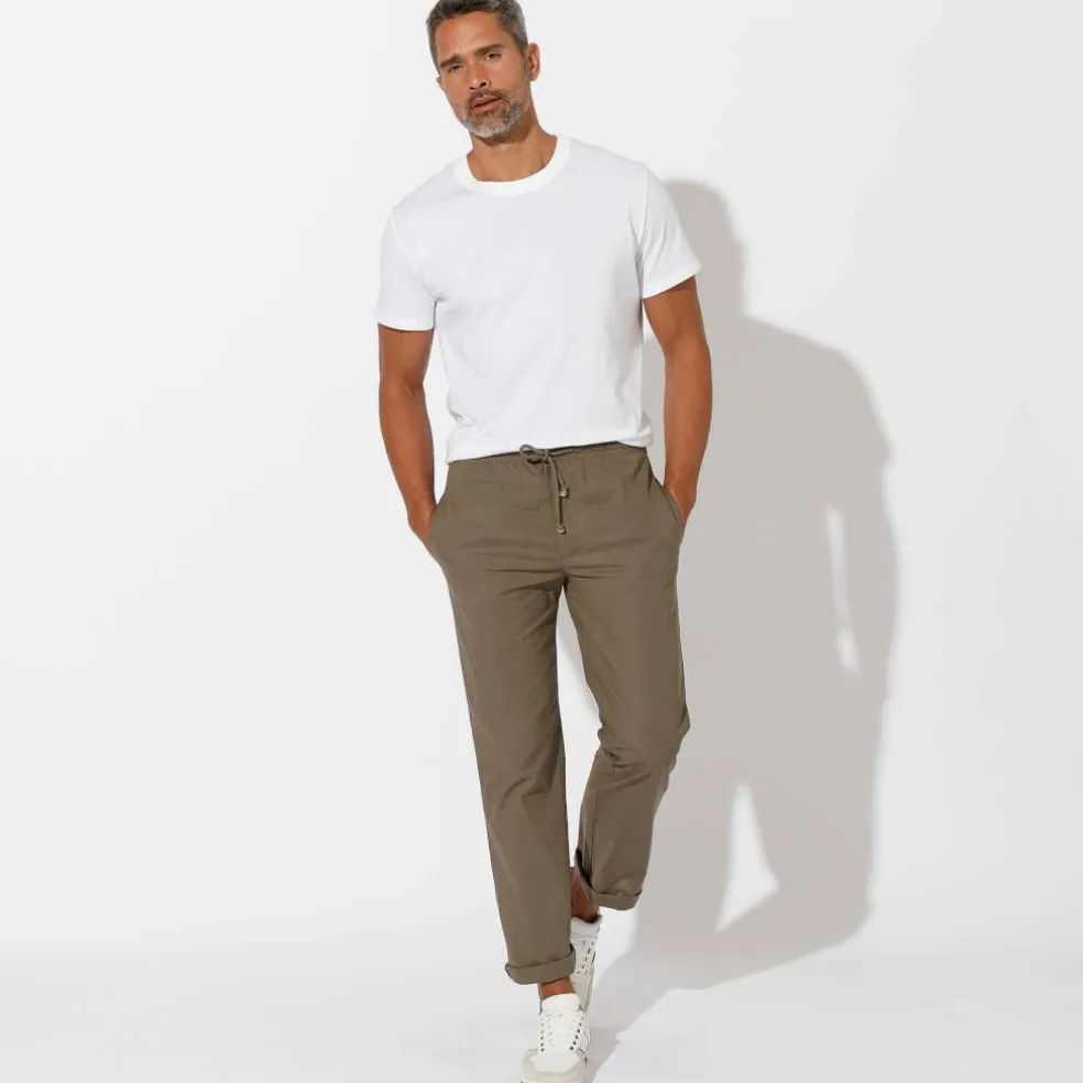 Pantalon toile ceinture élastiquée
