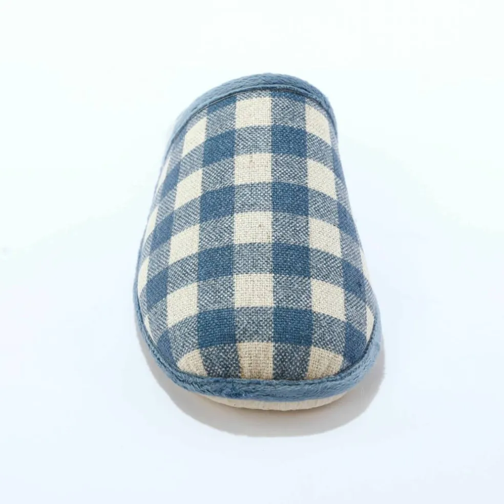 Pantoufles mules à carreaux