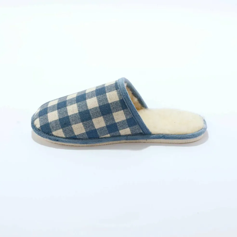 Pantoufles mules à carreaux