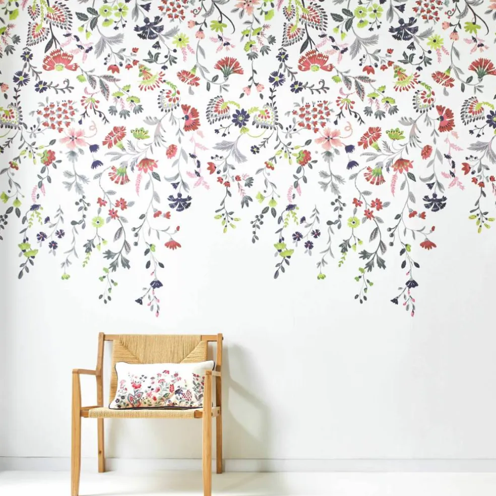 Papier peint panoramique Folk fleuri
