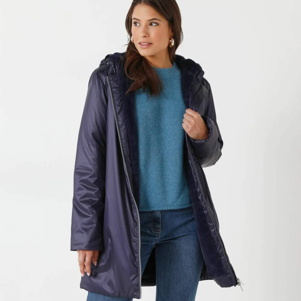 Parka imperméable fourrée, mi-longue