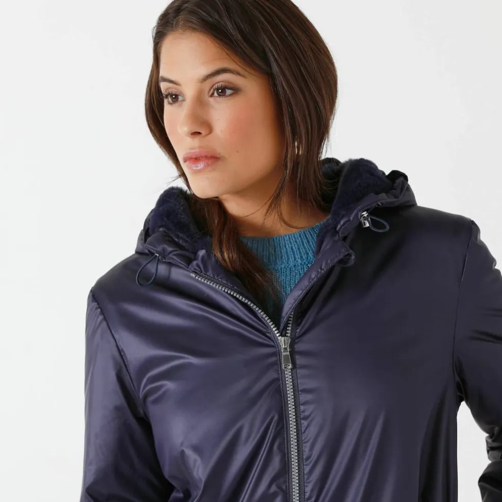 Parka imperméable fourrée, mi-longue