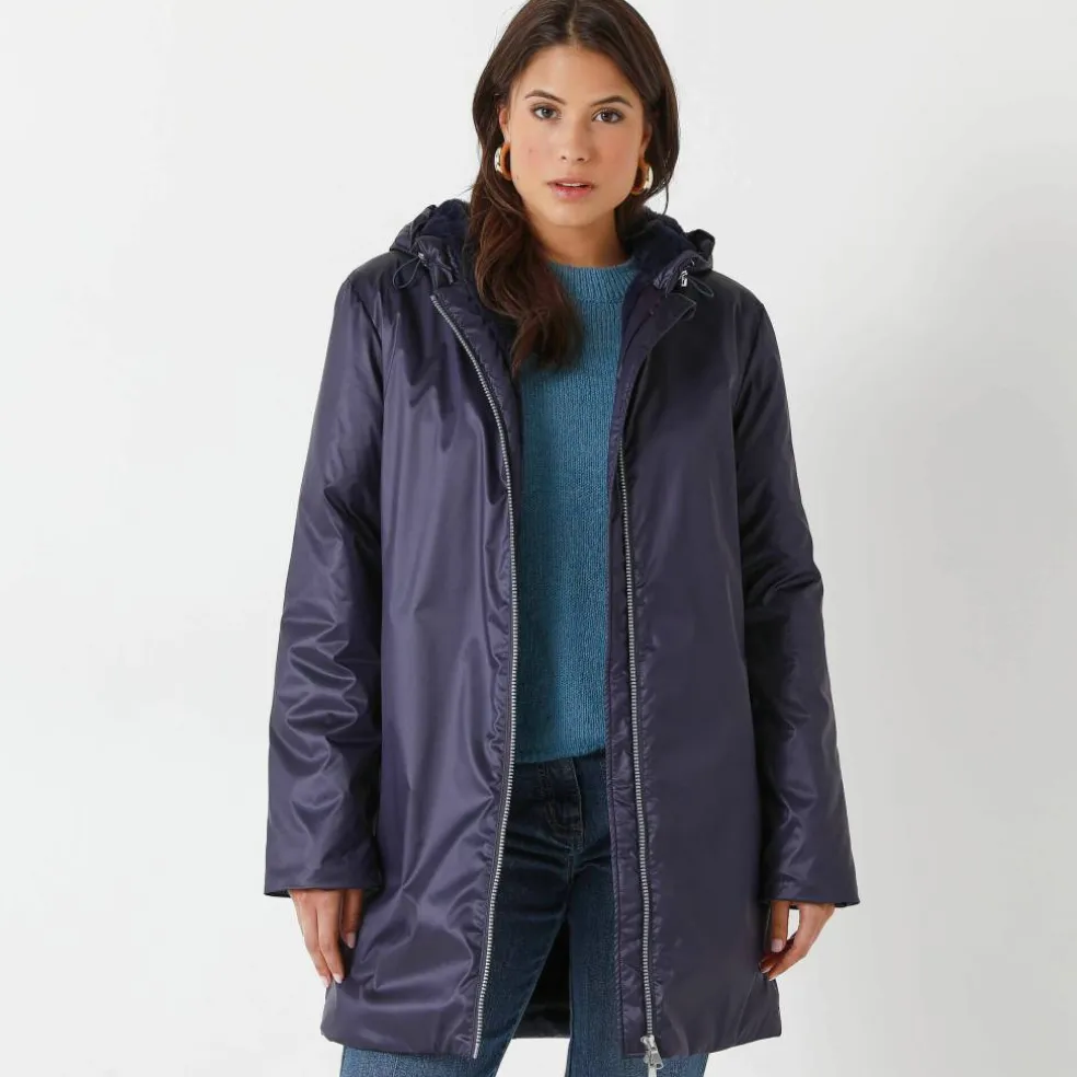 Parka imperméable fourrée, mi-longue