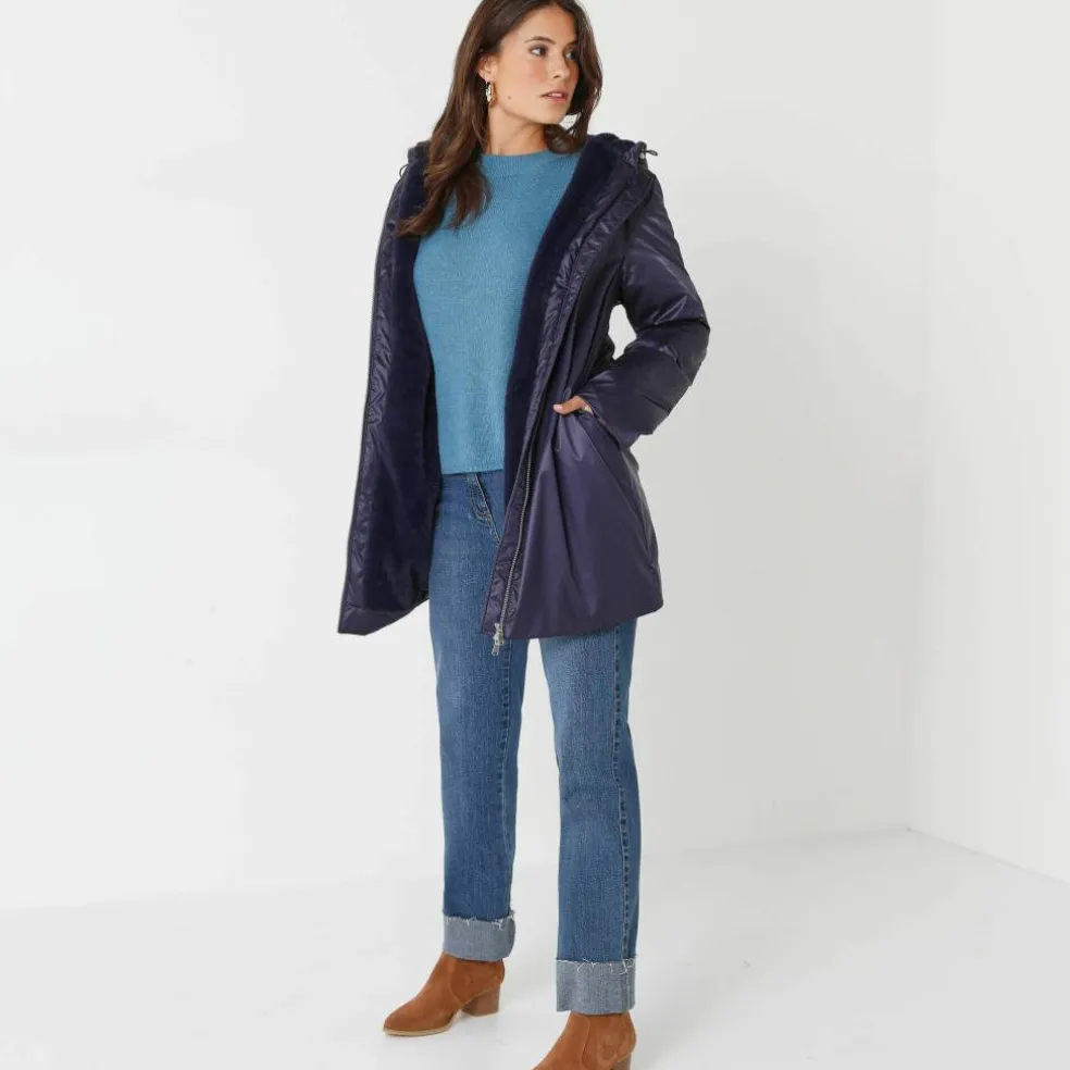 Parka imperméable fourrée, mi-longue