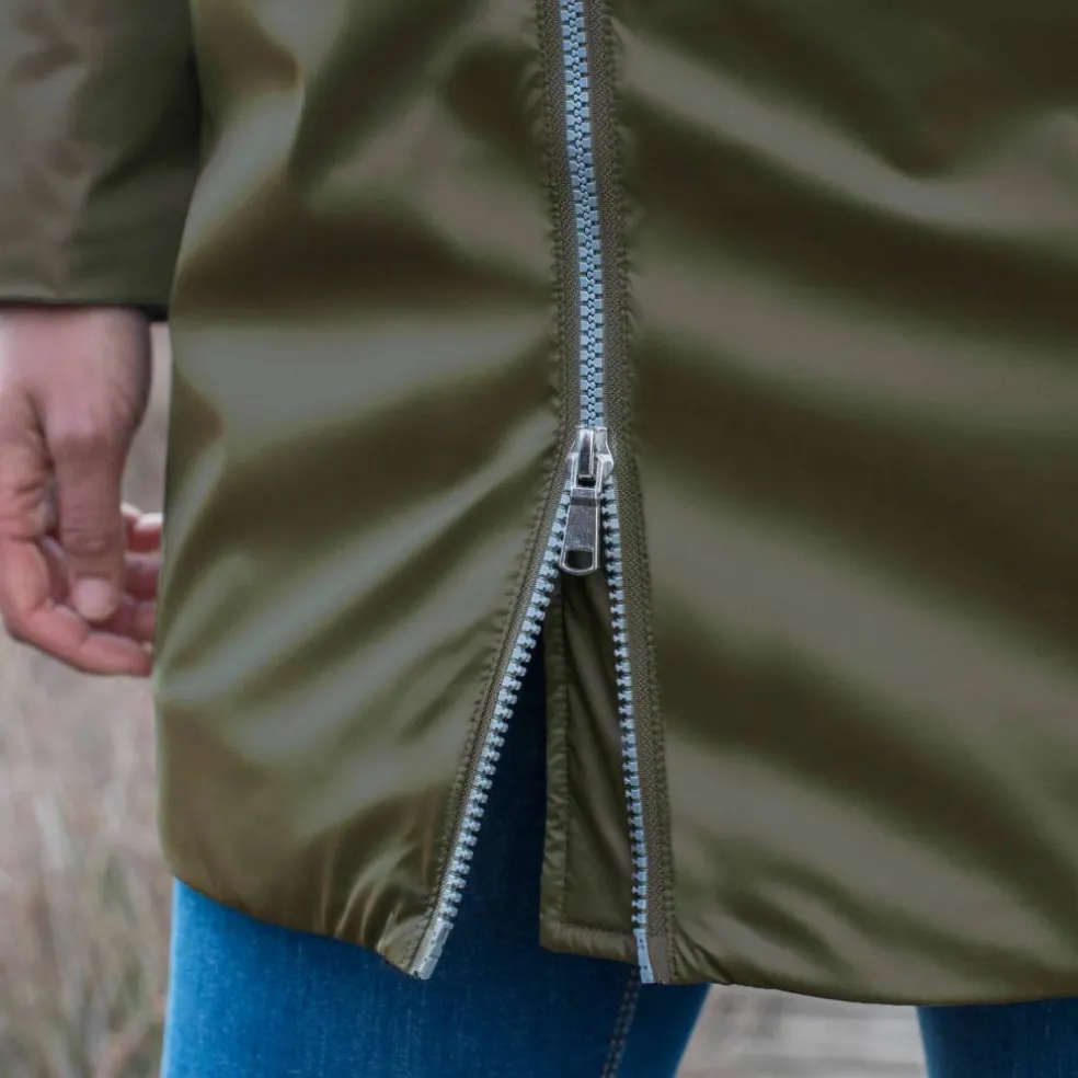 Parka imperméable fourrée, mi-longue
