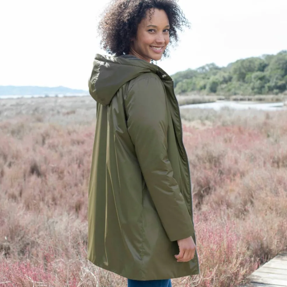 Parka imperméable fourrée, mi-longue