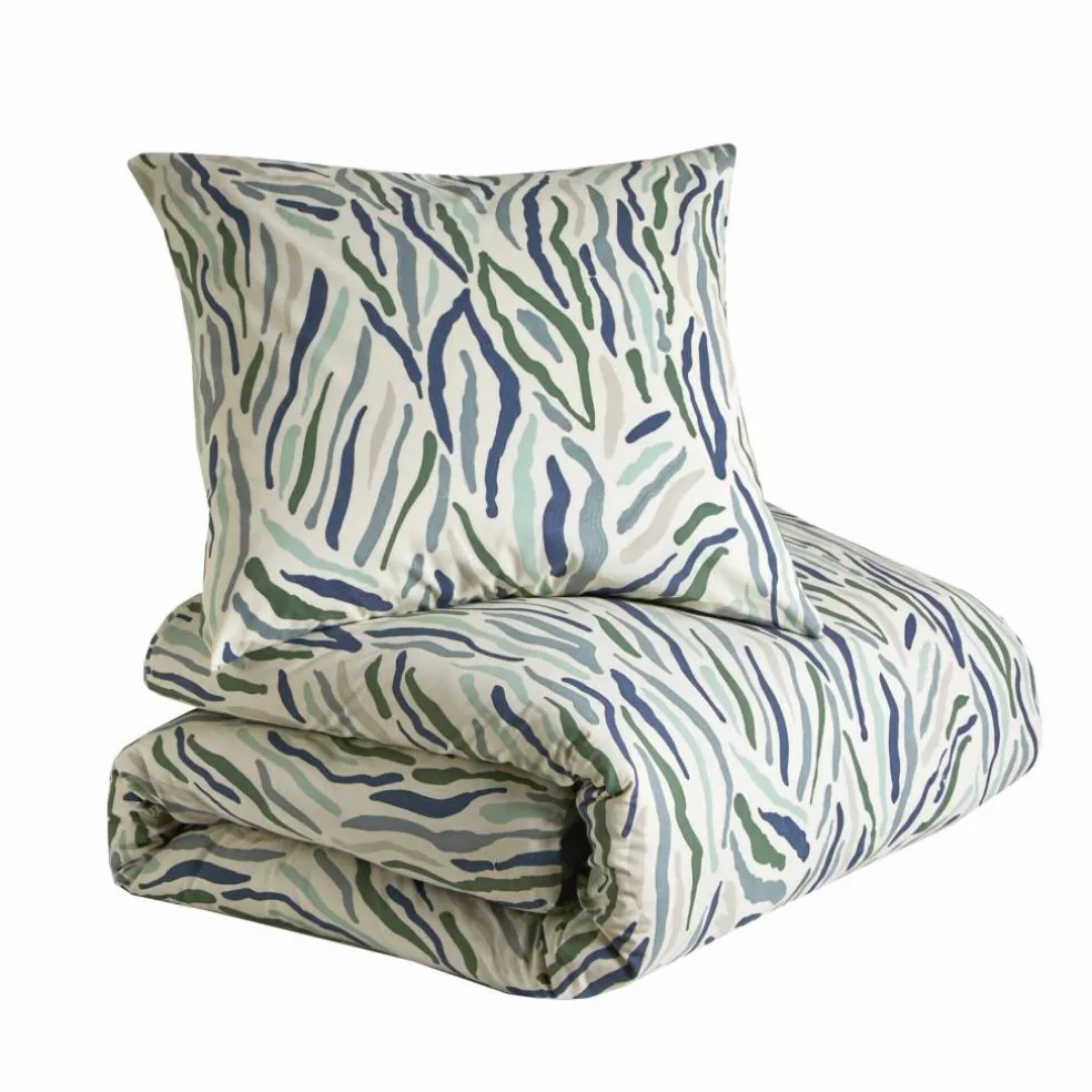 Parure de lit taie(s) + housse de couette Manu imprimée géométrique en coton