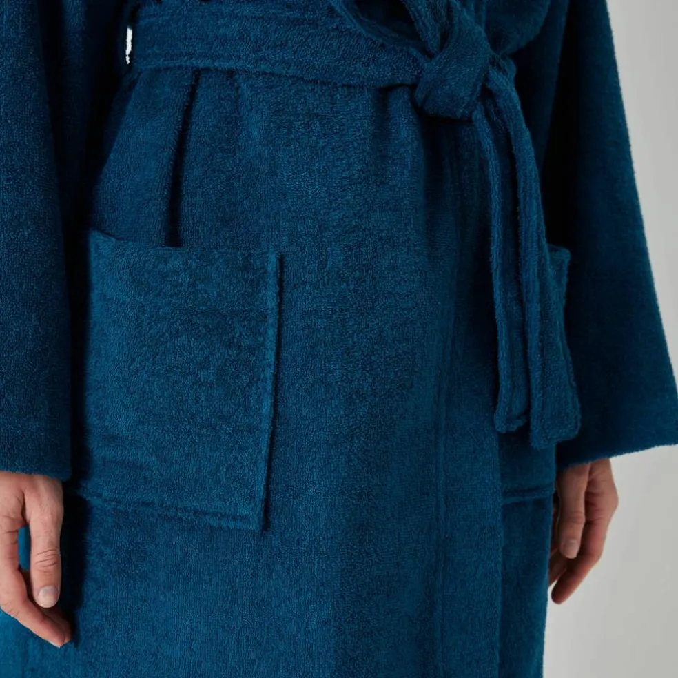 Peignoir court adulte col kimono - éponge bouclette 380 g/m²