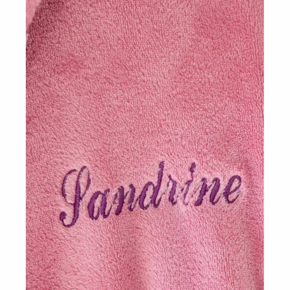 Peignoir de bain enfant à capuche licorne personnalisable microfibre