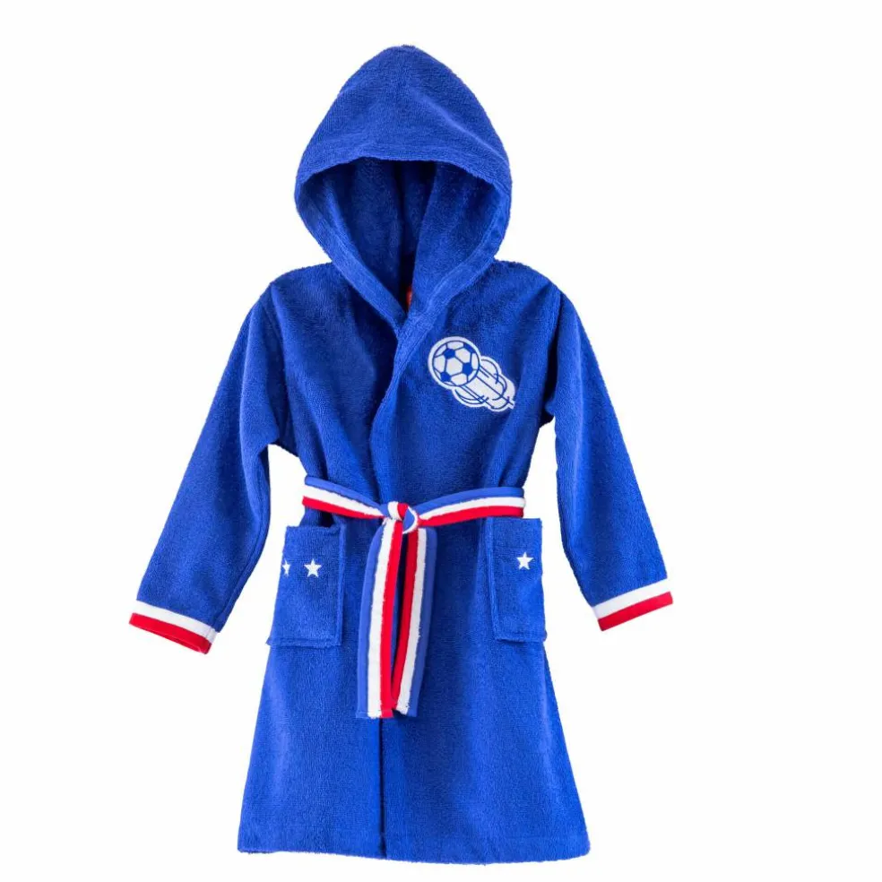 Peignoir de bain enfant foot à capuche éponge coton - 340 g/m²