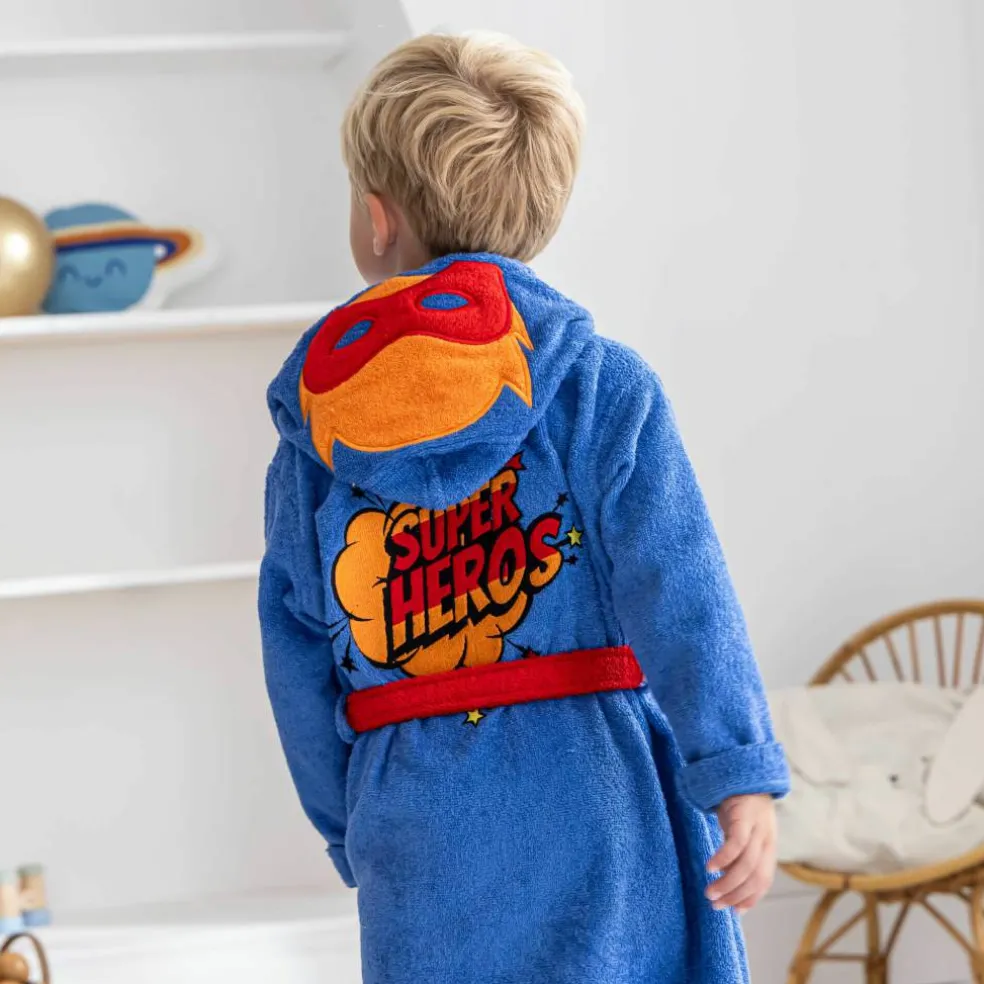 Peignoir de bain enfant personnalisable super-héros à capuche