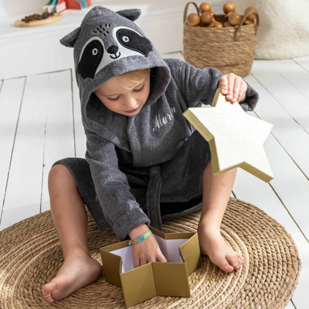 Peignoir de bain enfant personnalisable raton laveur