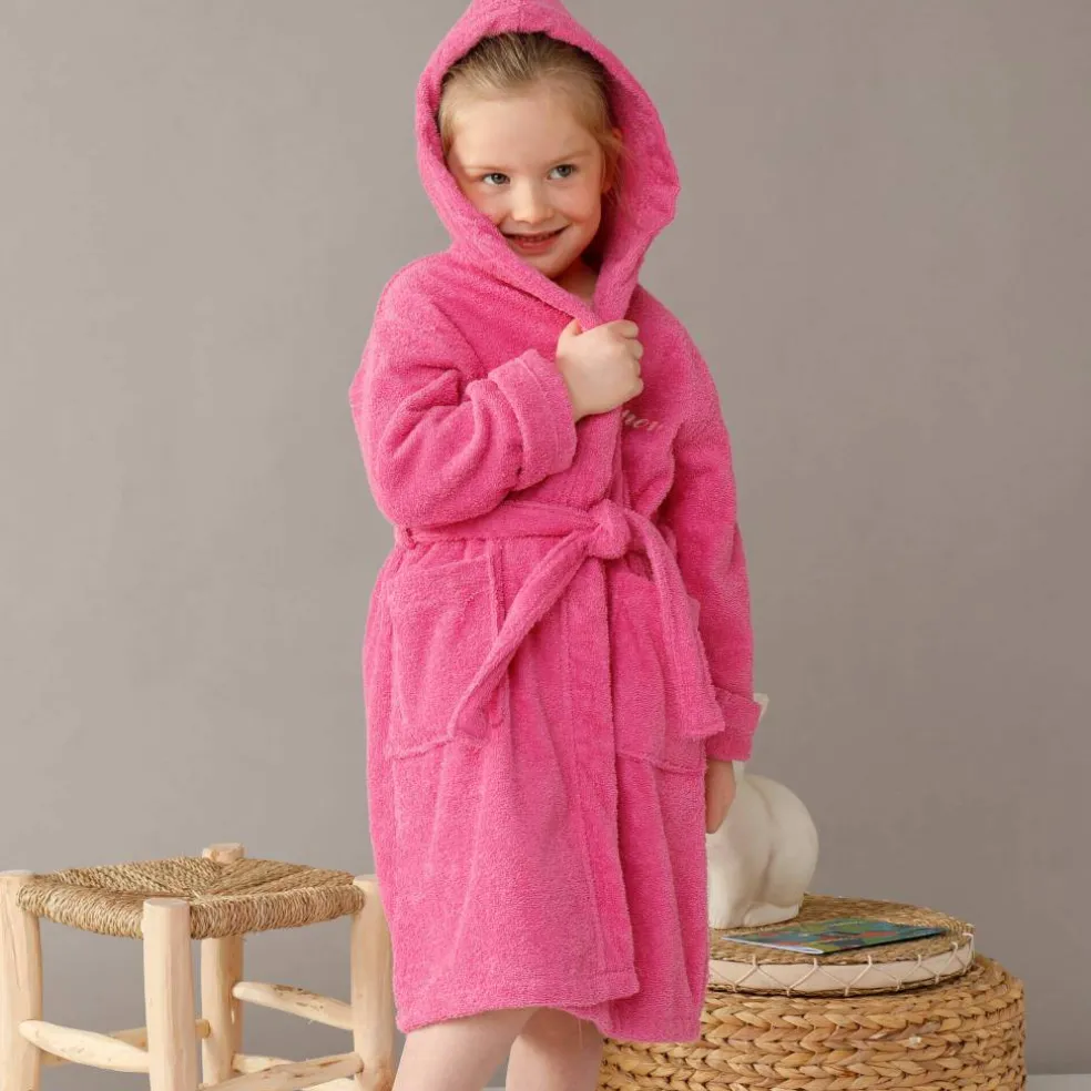 Peignoir enfant à capuche personnalisé - éponge bouclette 340 g/m²