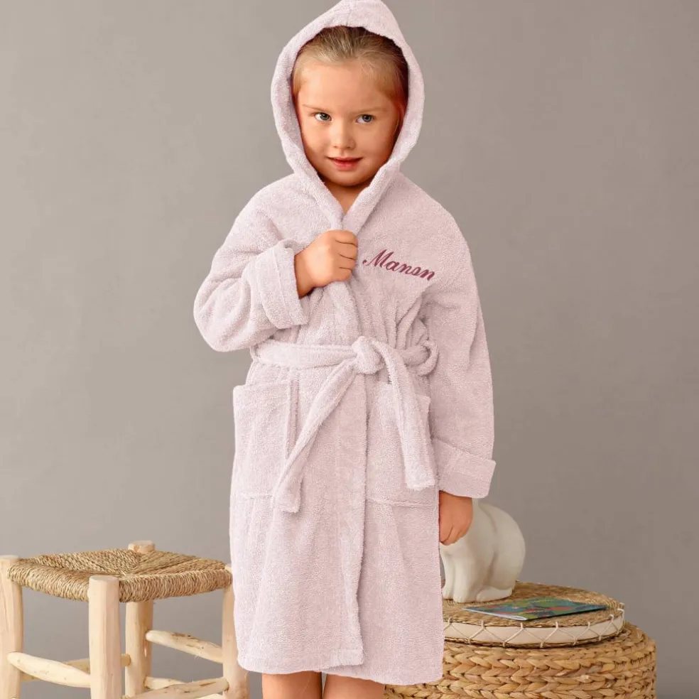 Peignoir enfant à capuche personnalisé - éponge bouclette 340 g/m²
