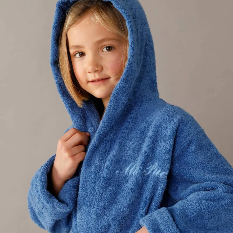 Peignoir enfant à capuche personnalisé - éponge bouclette 340 g/m²