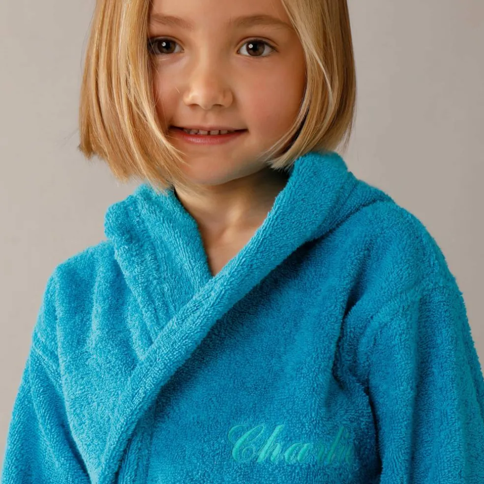Peignoir enfant à capuche personnalisé - éponge bouclette 340 g/m²
