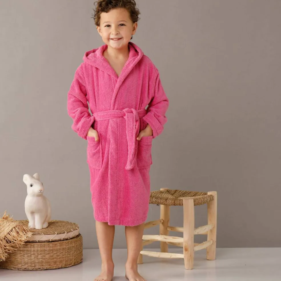 Peignoir enfant à capuche - éponge bouclette 340 g/m²