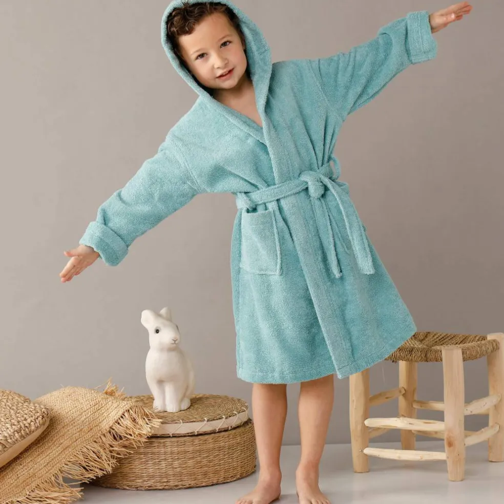 Peignoir enfant à capuche - éponge bouclette 340 g/m²