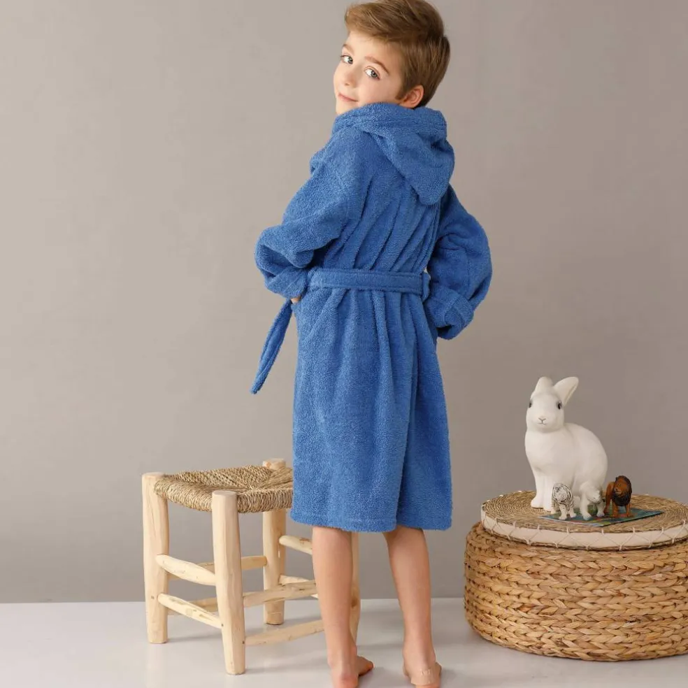 Peignoir enfant à capuche - éponge bouclette 340 g/m²