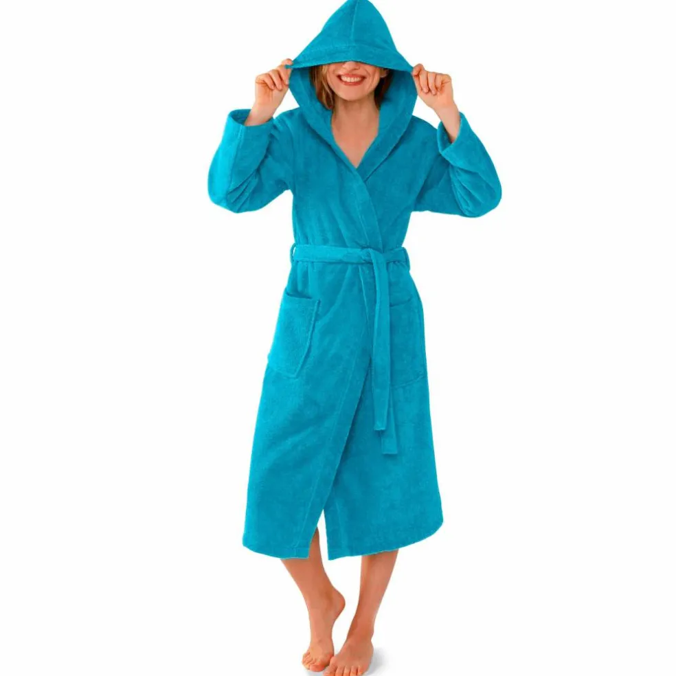 Peignoir mixte adulte col capuche - éponge bouclette 380 g/m²
