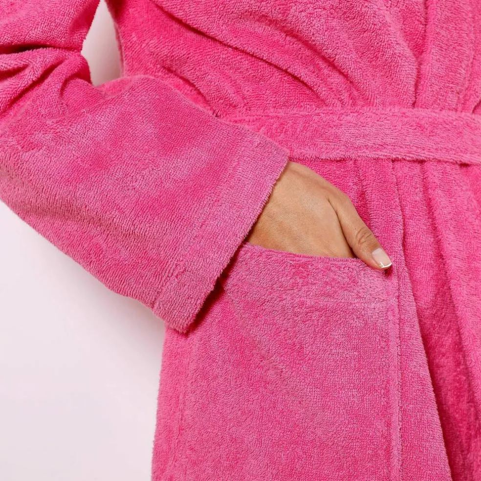 Peignoir mixte adulte col capuche éponge bouclette