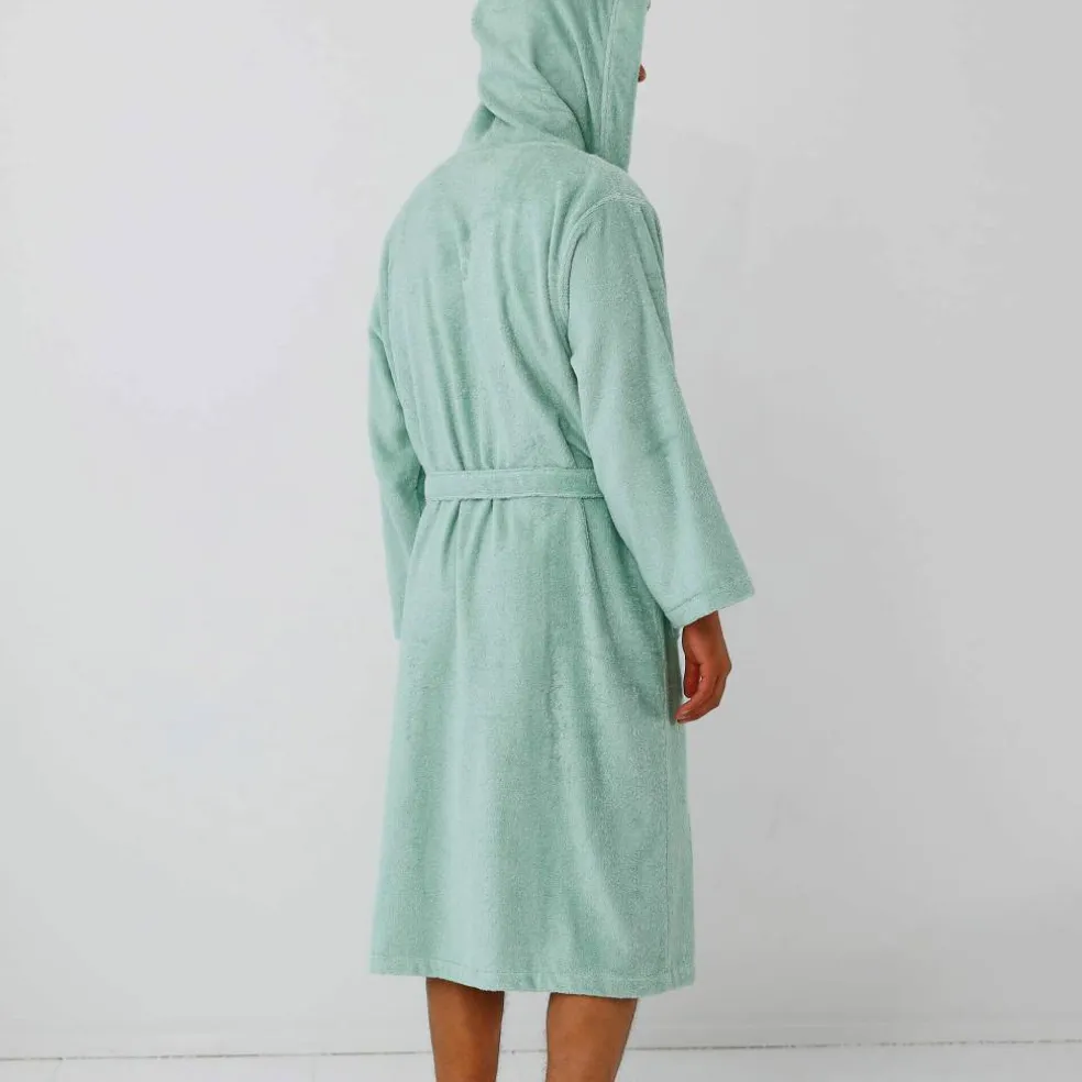 Peignoir mixte adulte col capuche - éponge bouclette 380 g/m²