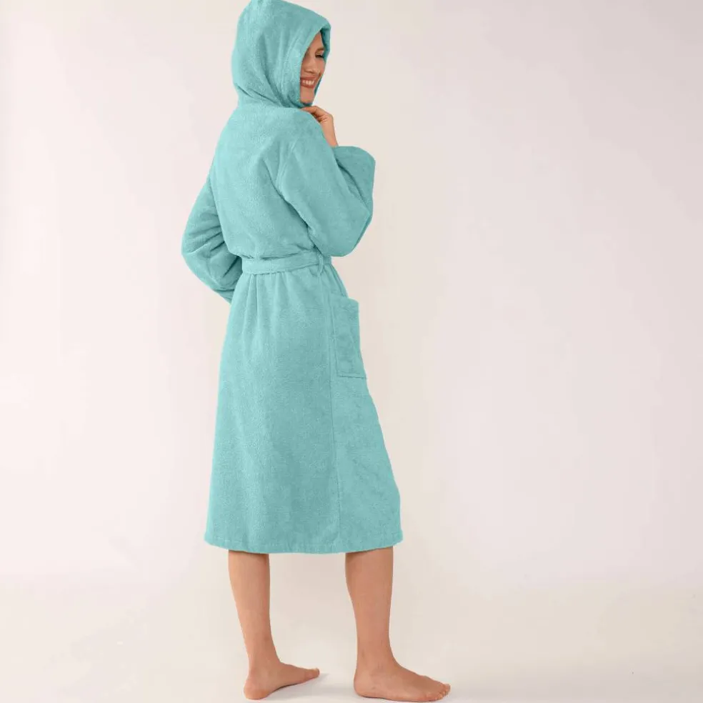 Peignoir mixte adulte col capuche - éponge bouclette 380 g/m²