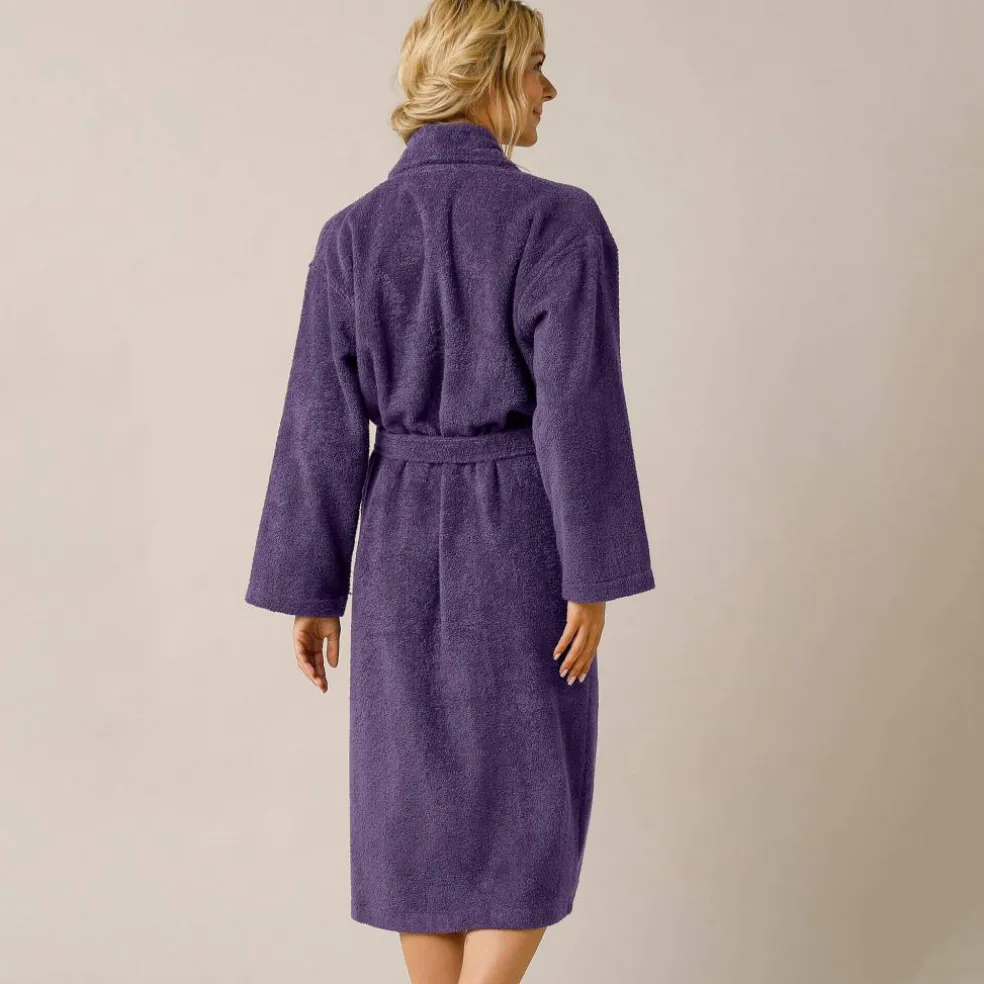 Peignoir mixte adulte col châle - éponge bouclette 380 g/m²