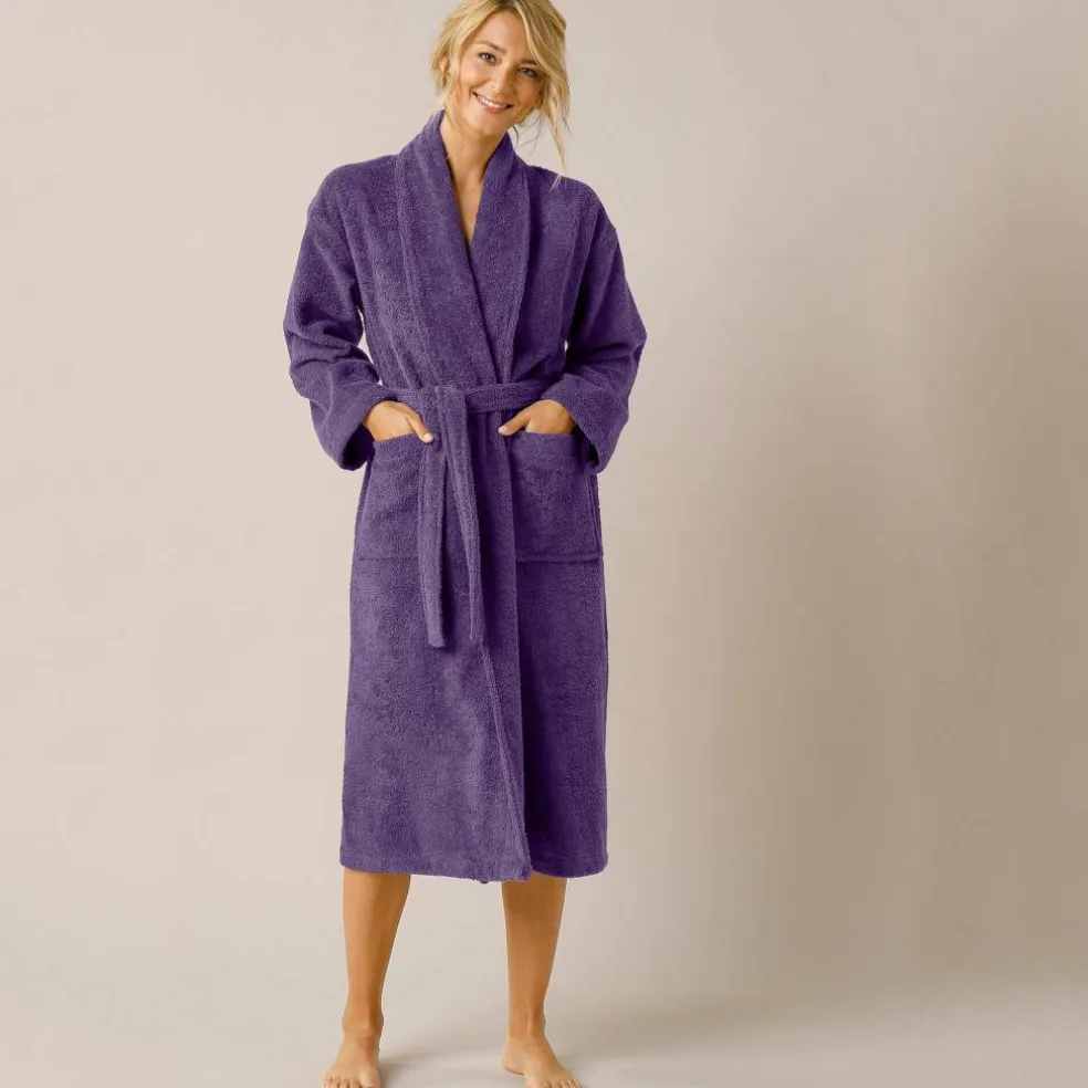 Peignoir mixte adulte col châle - éponge bouclette 380 g/m²
