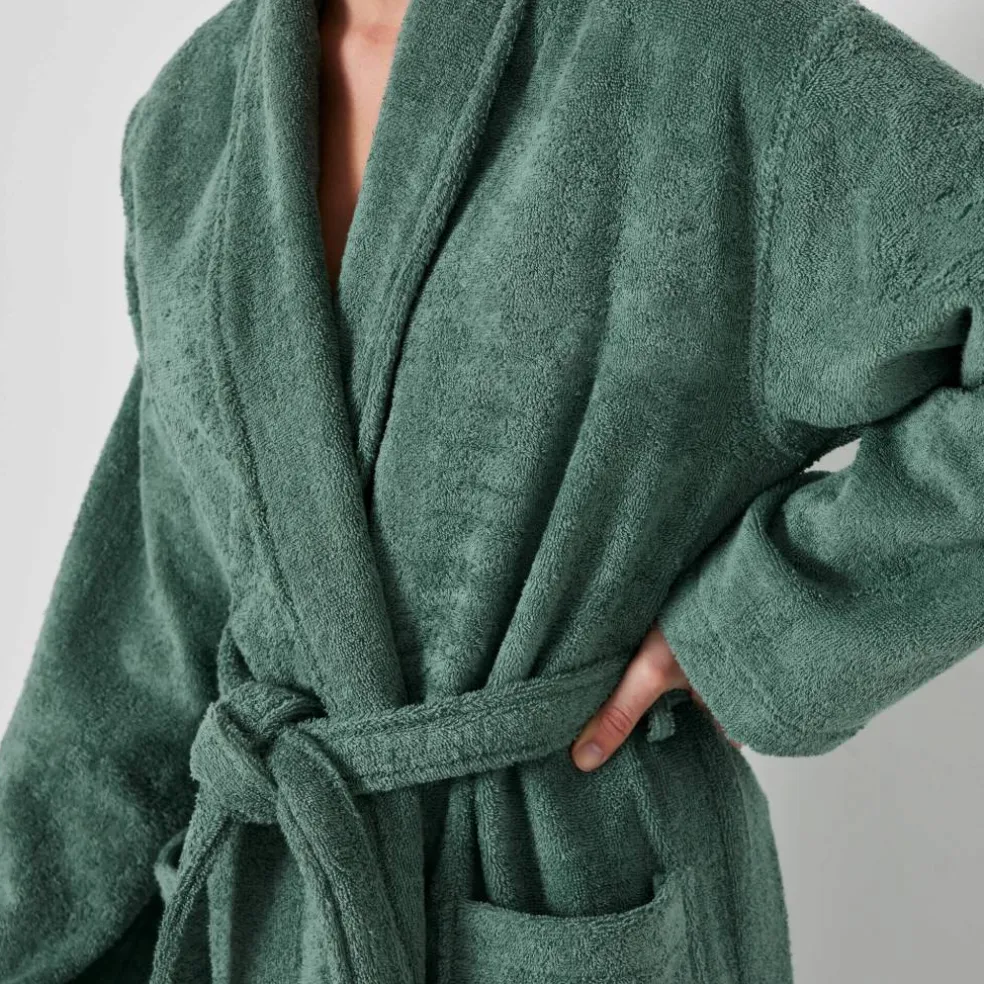 Peignoir mixte adulte col châle - éponge bouclette 380 g/m²
