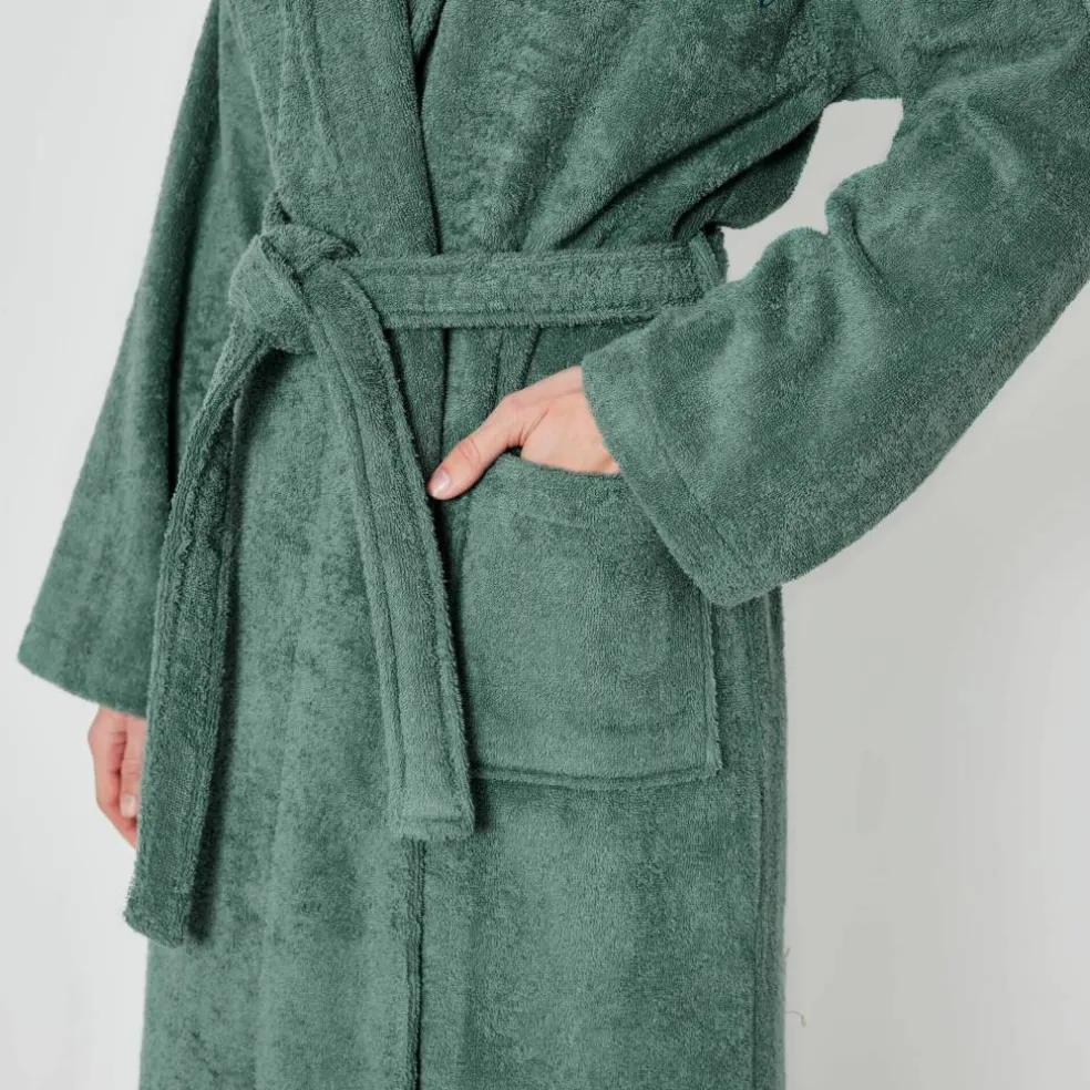 Peignoir mixte adulte col châle personnalisé - éponge bouclette 380 g/m²