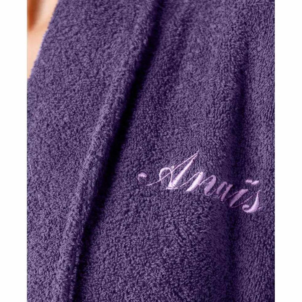 Peignoir mixte adulte col châle personnalisé - éponge bouclette 380 g/m²