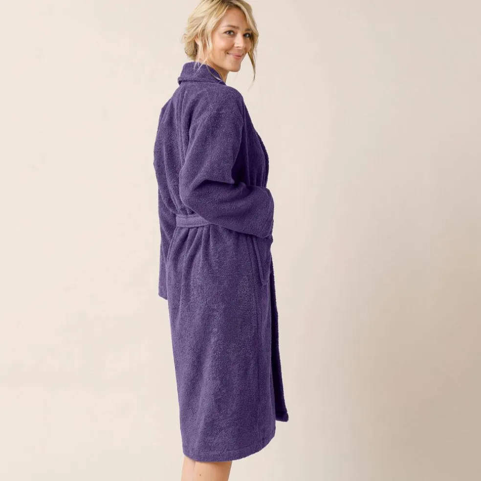 Peignoir mixte adulte col châle personnalisé - éponge bouclette 380 g/m²