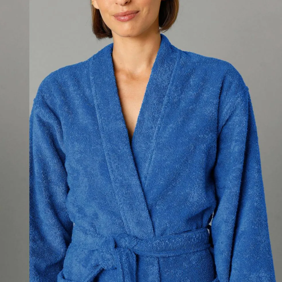 Peignoir mixte adulte col kimono - éponge bouclette 380 g/m²