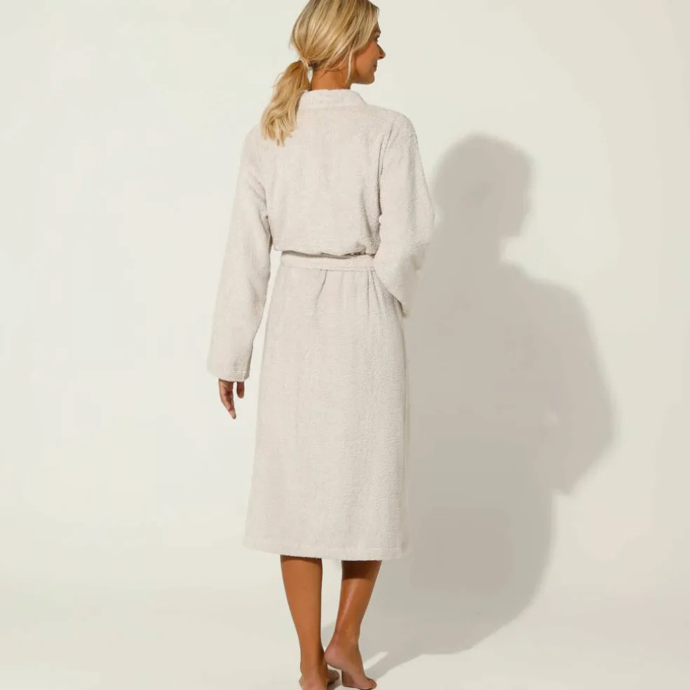 Peignoir mixte adulte col kimono - éponge bouclette 380 g/m²
